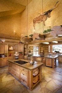 Cuisine maison en bois de luxe