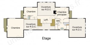 Plan maison en bois de luxe étage